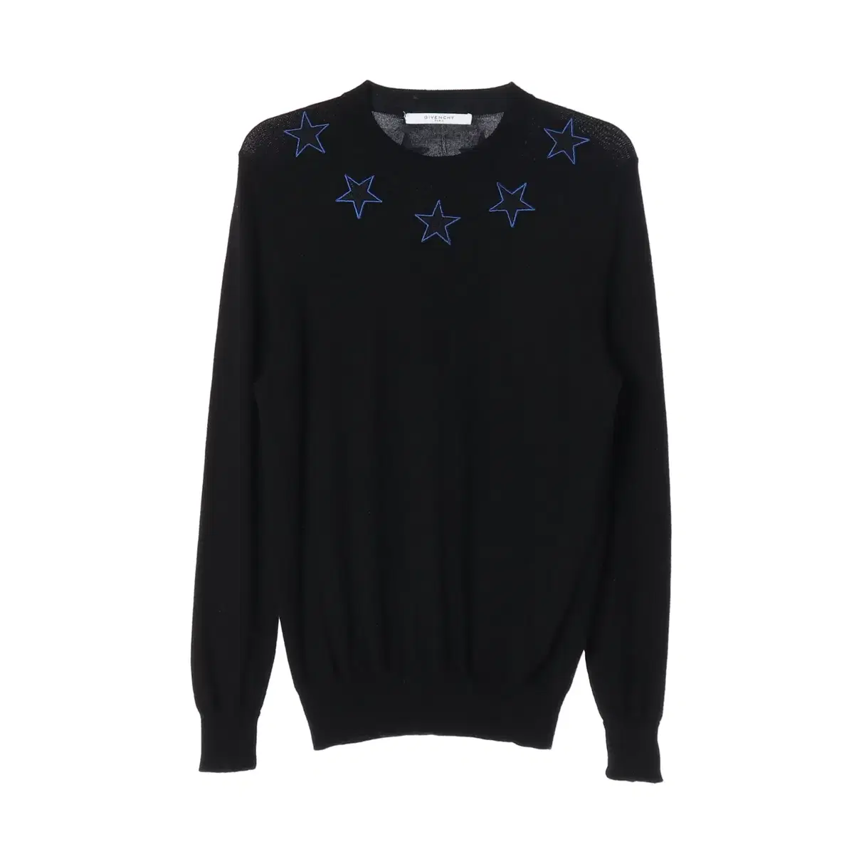 Genuine)[S] Givenchy 100% Wool Star Patch Round Knit Sweater